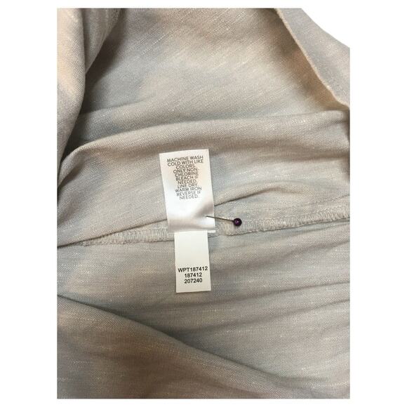 J Jill Pants Womens M Linen Stretch Capri Button Bottom Beachy Cottagecore Gray - Picture 9 of 13